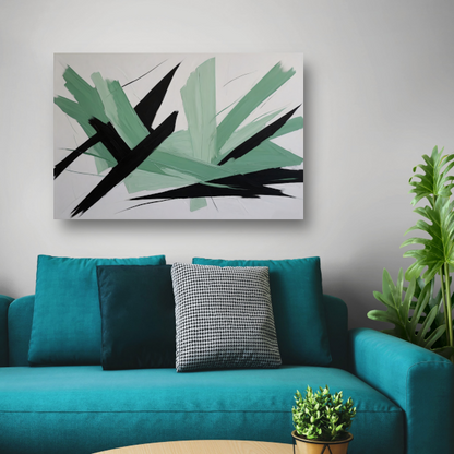 Expressieve Abstractie in Zwart en Groen poster
