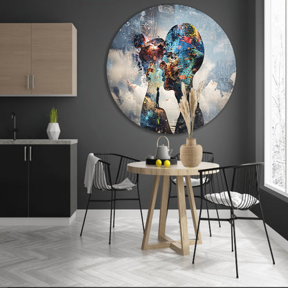 Zonnebloemen Kust aluminium muurcirkel