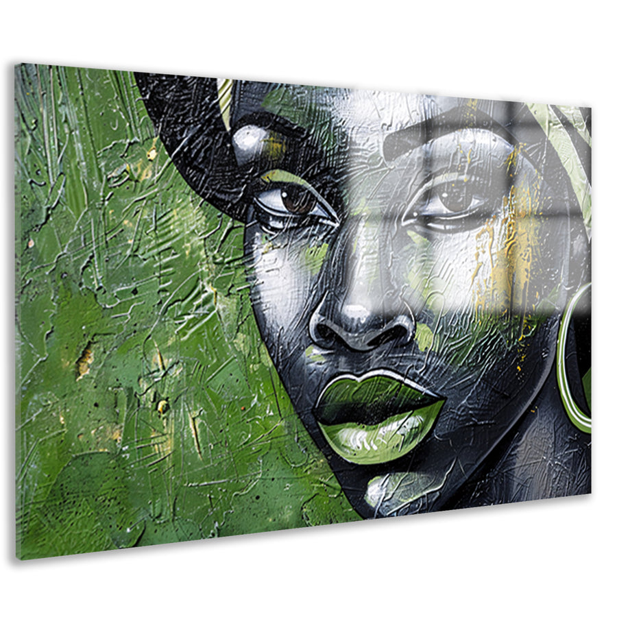 Schilderij van een moderne Afrikaanse vrouw acrylglas