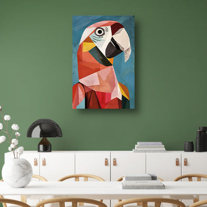 Abstract Papegaai in Kubisme Stijl poster