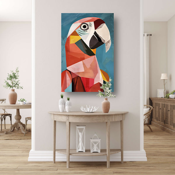 Abstract Papegaai in Kubisme Stijl poster