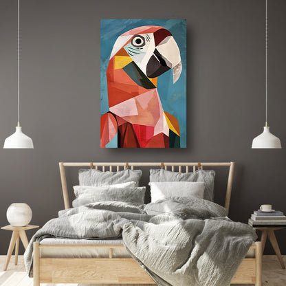 Abstract Papegaai in Kubisme Stijl canvas