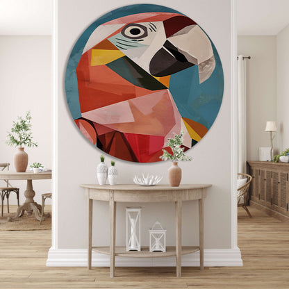 Abstract Papegaai in Kubisme Stijl forex muurcirkel