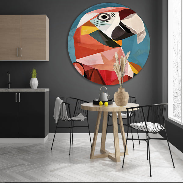 Abstract Papegaai in Kubisme Stijl forex muurcirkel