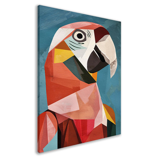 Abstract Papegaai in Kubisme Stijl canvas