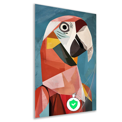 Abstract Papegaai in Kubisme Stijl poster