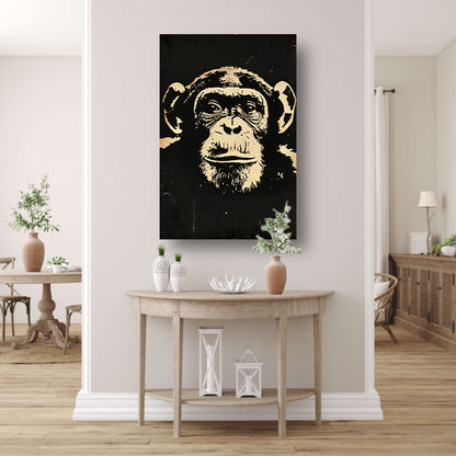 Reflectieve Blik van een Stedelijke Aap canvas