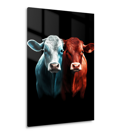 Twee koeien in minimalistische stijl Acrylglas