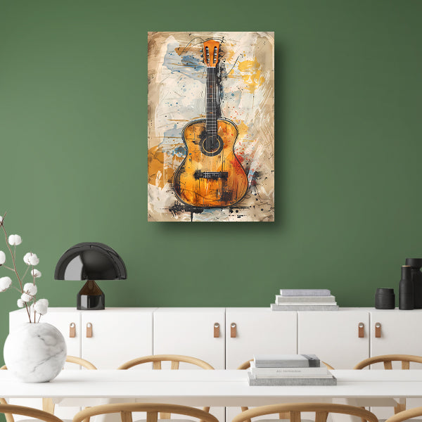 Kleurrijk Abstract gitaar  canvas
