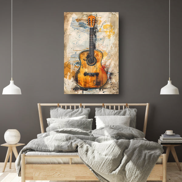 Kleurrijk Abstract gitaar  poster