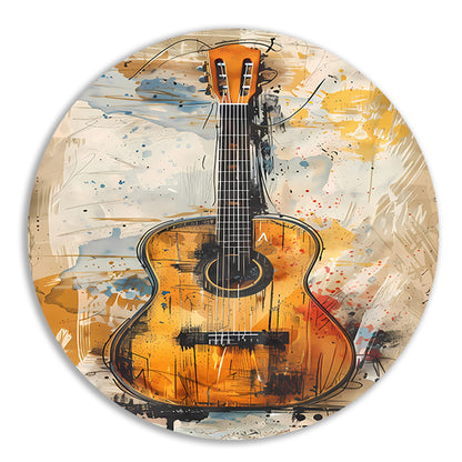 Kleurrijk Abstract gitaar  forex muurcirkel