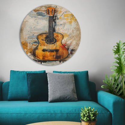 Kleurrijk Abstract gitaar  forex muurcirkel