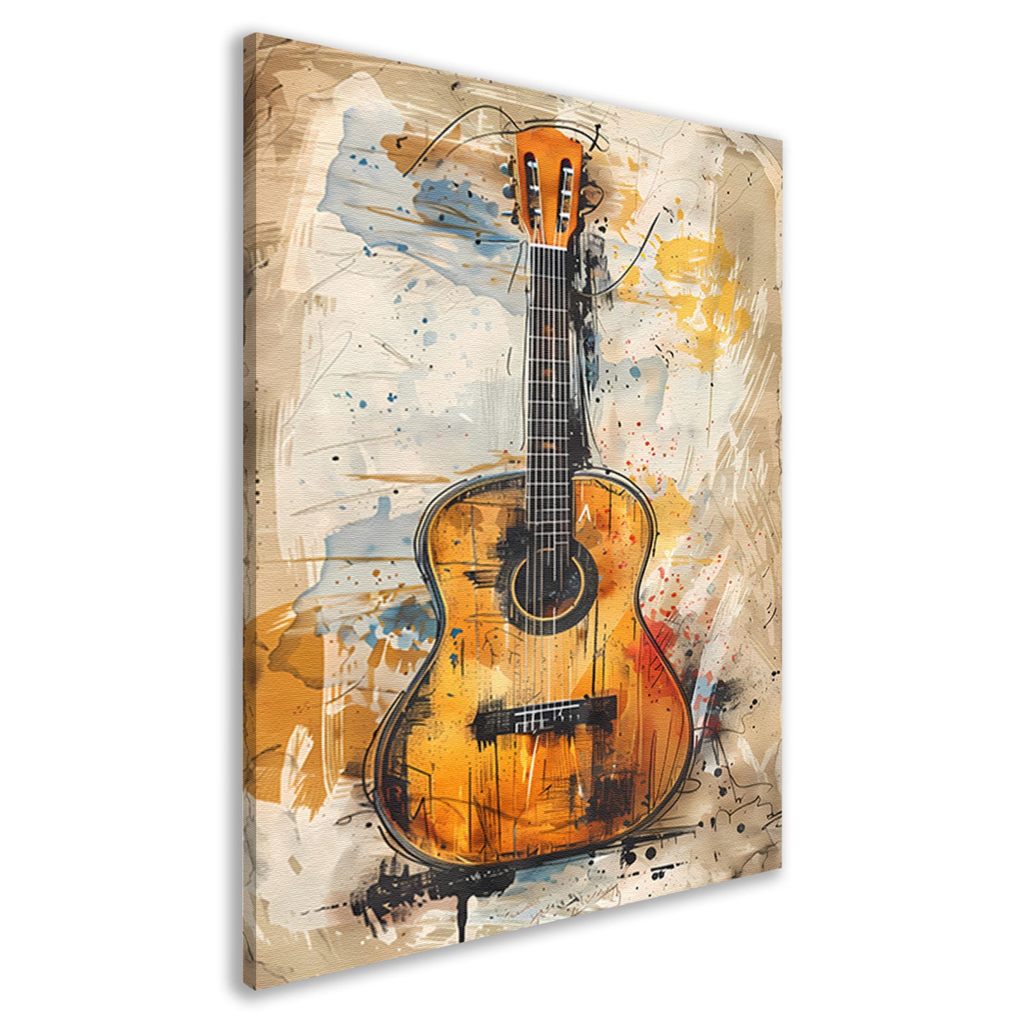 Kleurrijk Abstract gitaar  canvas