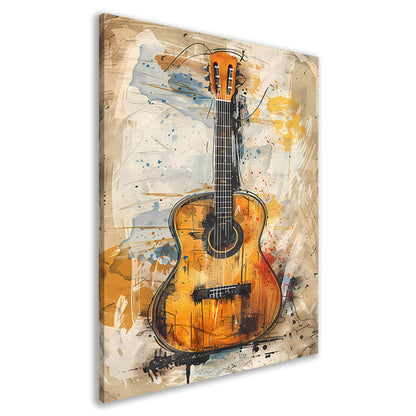 Kleurrijk Abstract gitaar  canvas
