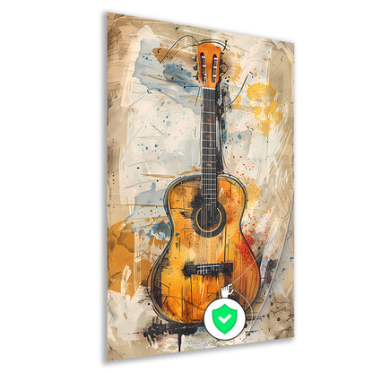 Kleurrijk Abstract gitaar  poster