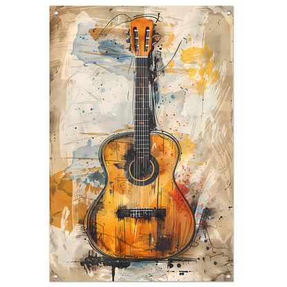 Kleurrijk Abstract gitaar  tuinposter