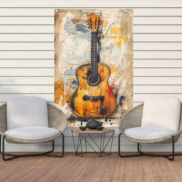 Kleurrijk Abstract gitaar  tuinposter