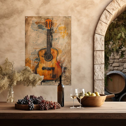 Kleurrijk Abstract gitaar  tuinposter