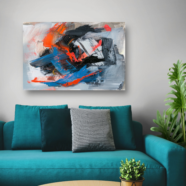 Abstracte Lijnencompositie canvas
