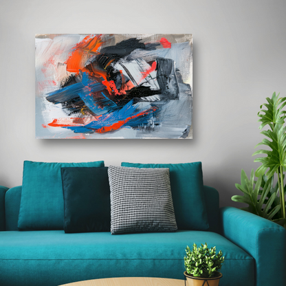 Abstracte Lijnencompositie canvas