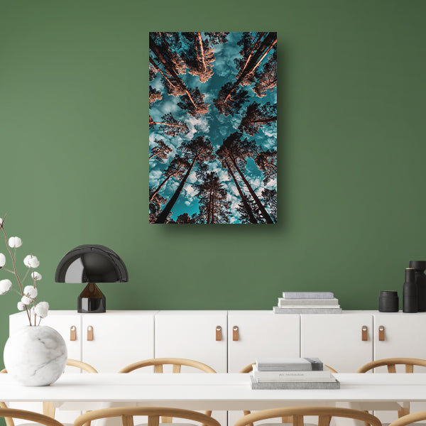 Hyperrealistische foto van bomen en lucht canvas