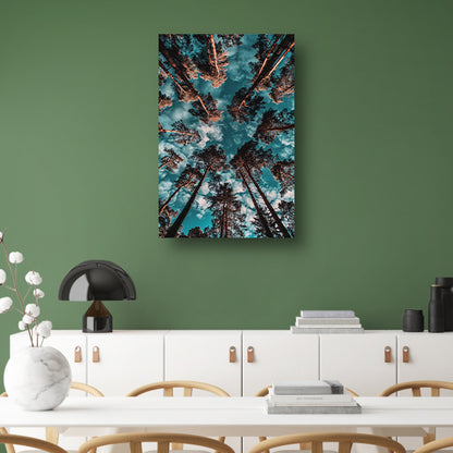 Hyperrealistische foto van bomen en lucht poster