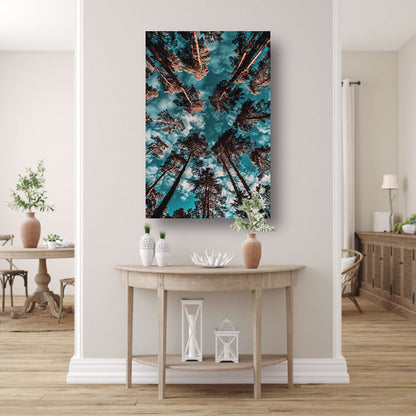 Hyperrealistische foto van bomen en lucht canvas