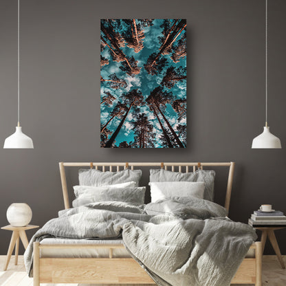 Hyperrealistische foto van bomen en lucht poster