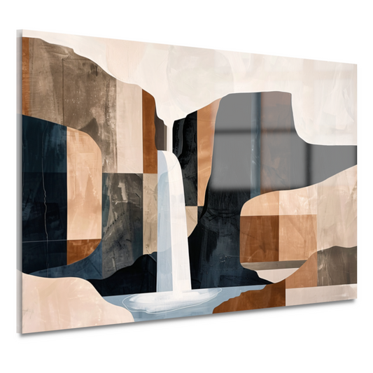 Abstracte Sepia Waterval Geometrisch Design acrylglas