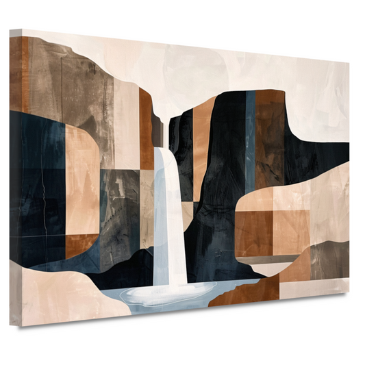 Abstracte Sepia Waterval Geometrisch Design canvas