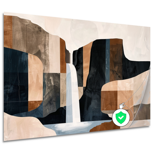 Abstracte Sepia Waterval Geometrisch Design poster