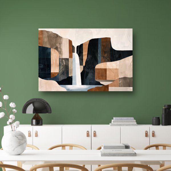 Abstracte Sepia Waterval Geometrisch Design canvas
