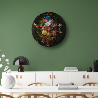 Festoen van vruchten en bloemen - Jan Davidsz. de Heem aluminium muurcirkel