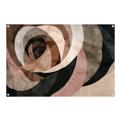 Sepia tinten en abstracte vormen kunst tuinposter
