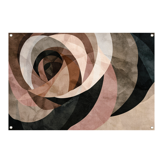 Sepia tinten en abstracte vormen kunst tuinposter