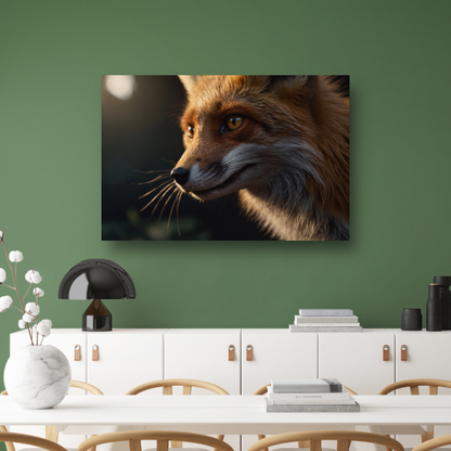 Close-up van een vos in gouden licht canvas met baklijst