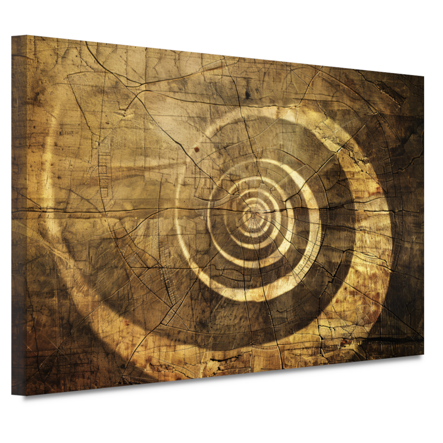 Minimalistische Houten Spiraal canvas