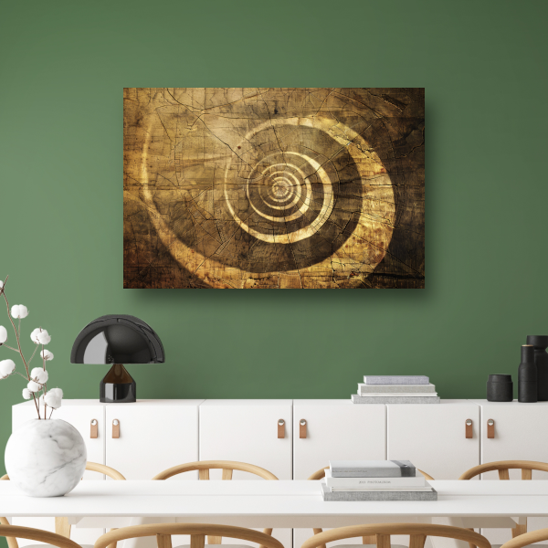 Minimalistische Houten Spiraal canvas