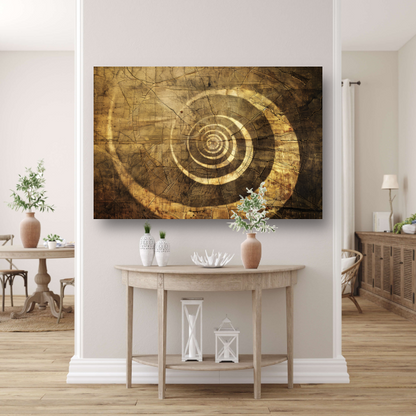 Minimalistische Houten Spiraal canvas