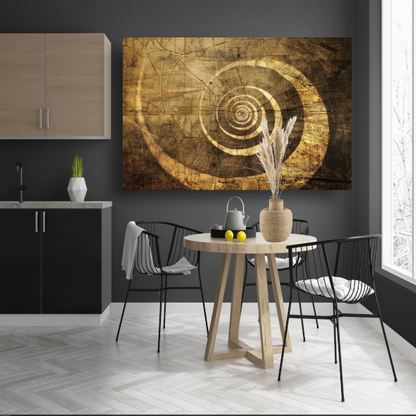 Minimalistische Houten Spiraal canvas