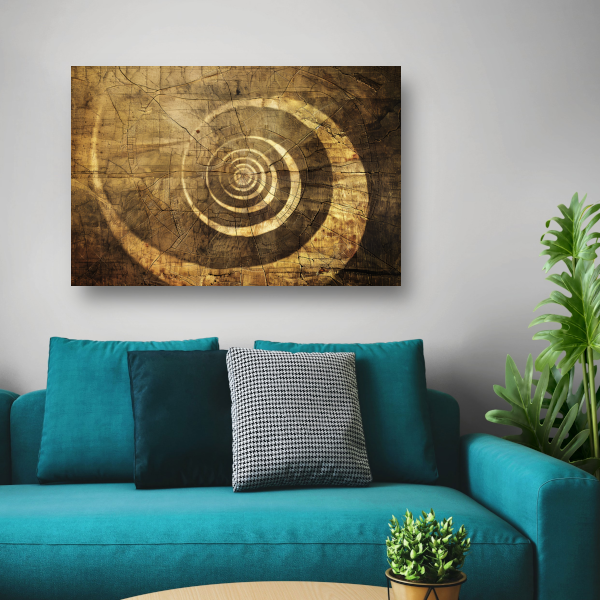 Minimalistische Houten Spiraal canvas