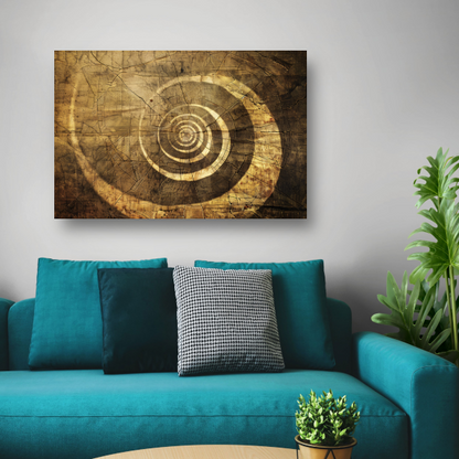 Minimalistische Houten Spiraal canvas