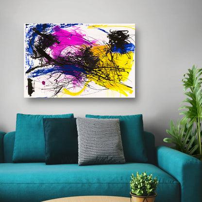 Levendig abstract schilderij met dynamische kleuren acrylglas