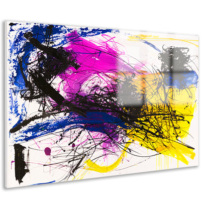 Levendig abstract schilderij met dynamische kleuren acrylglas