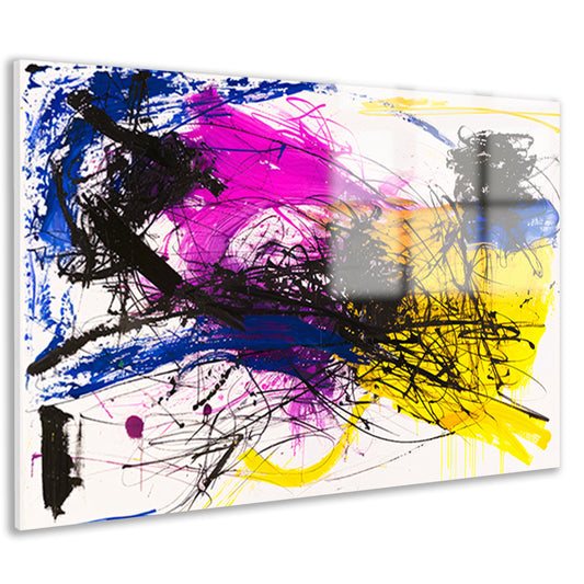 Levendig abstract schilderij met dynamische kleuren acrylglas