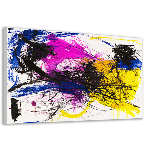 Levendig abstract schilderij met dynamische kleuren canvas