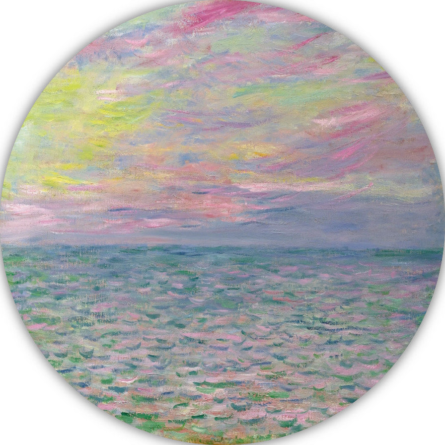 Zonsondergang op zee, bij Pourville - Claude Monet aluminium muurcirkel