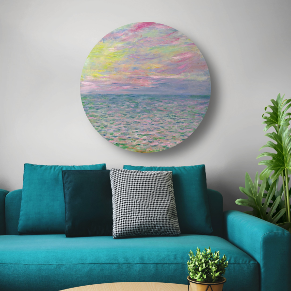 Zonsondergang op zee, bij Pourville - Claude Monet forex muurcirkel