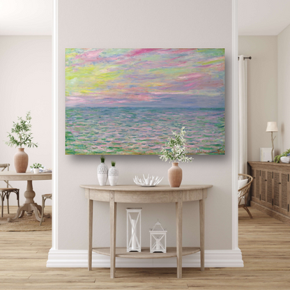 Zonsondergang op zee, bij Pourville - Claude Monet poster