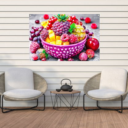 Levendige Fruitcompositie in Kleurrijke Schikking tuinposter